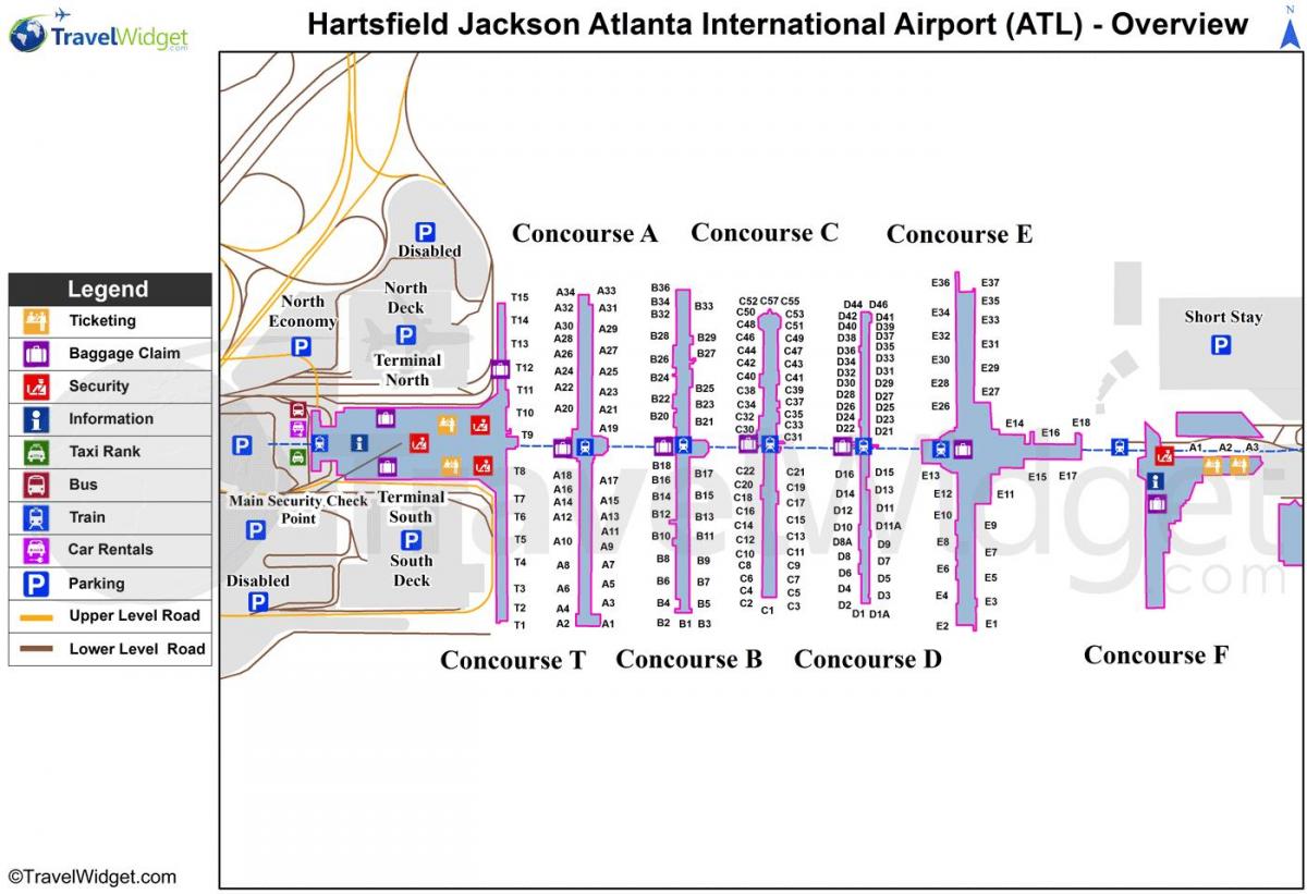 mapa de Hartsfield Jackson Atlanta International
