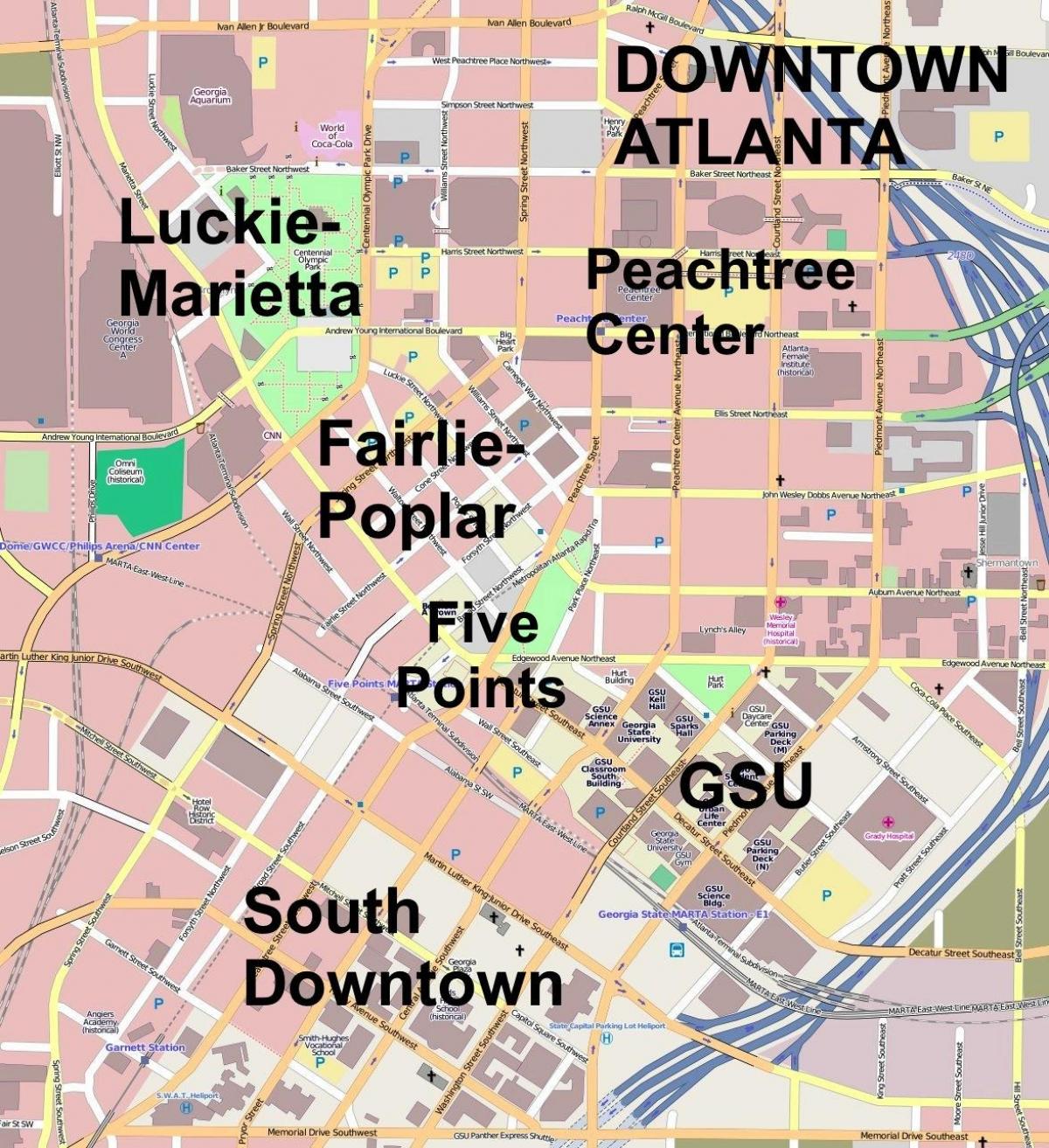 mapa de la ciutat d'Atlanta