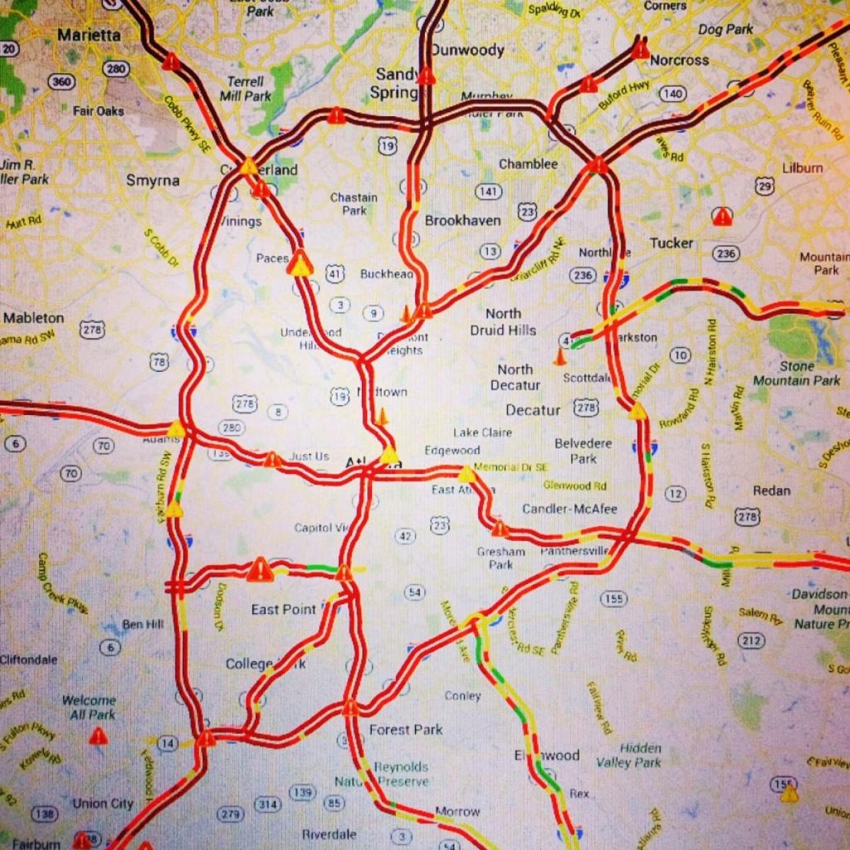 mapa d'Atlanta trànsit
