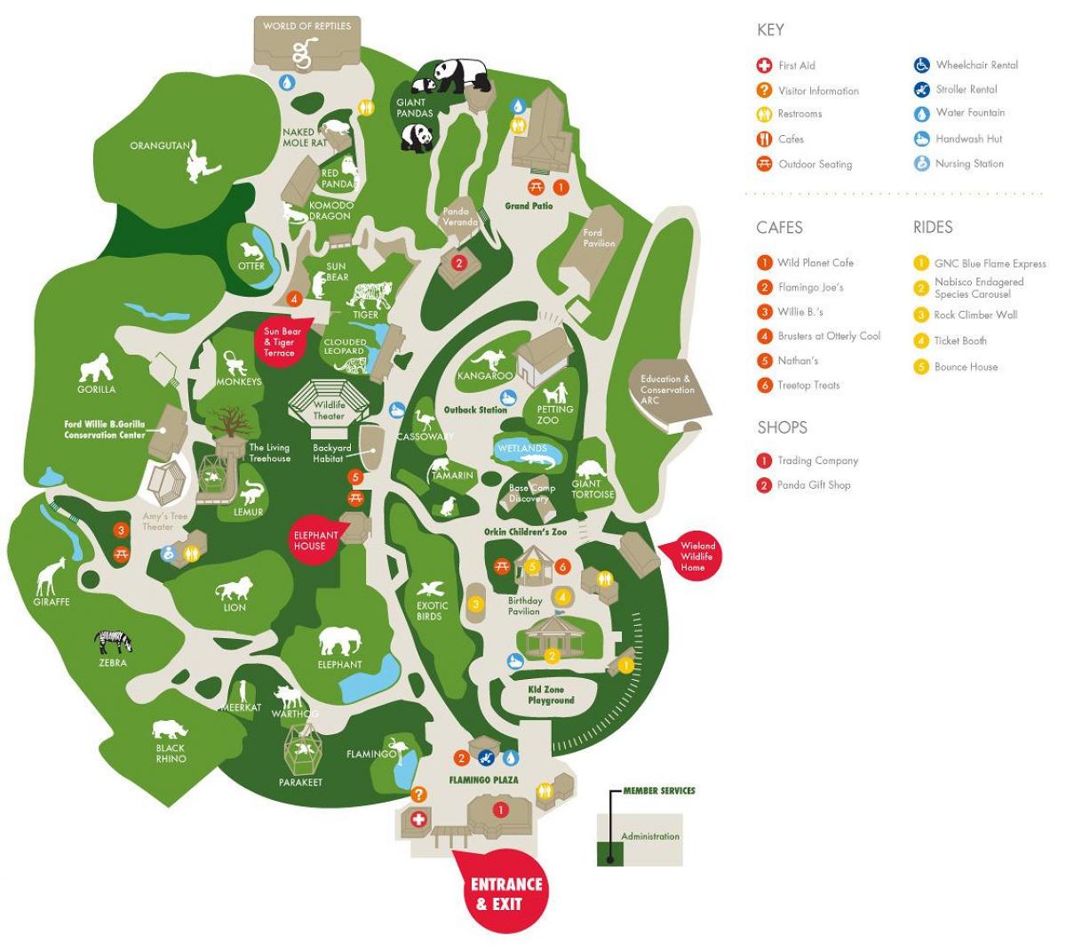 mapa del zoo Atlanta