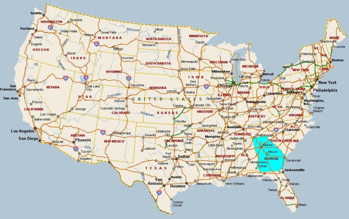 mapa de Geòrgia, EUA