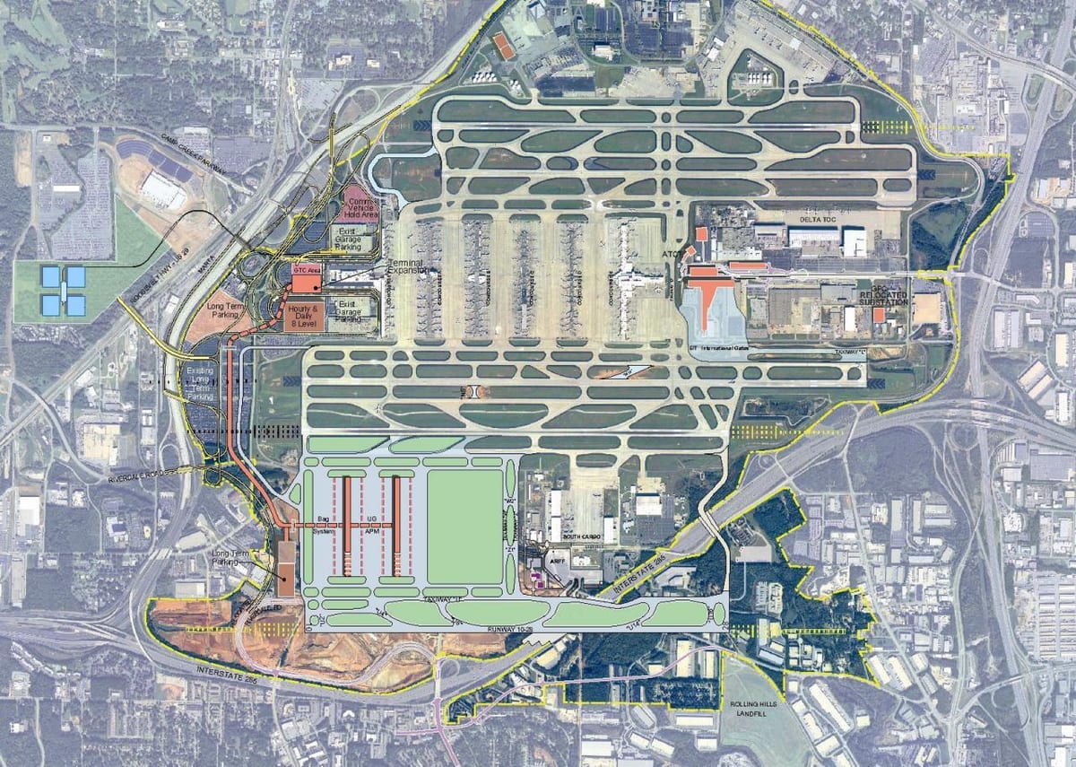Atlanta, Geòrgia mapa de l'aeroport
