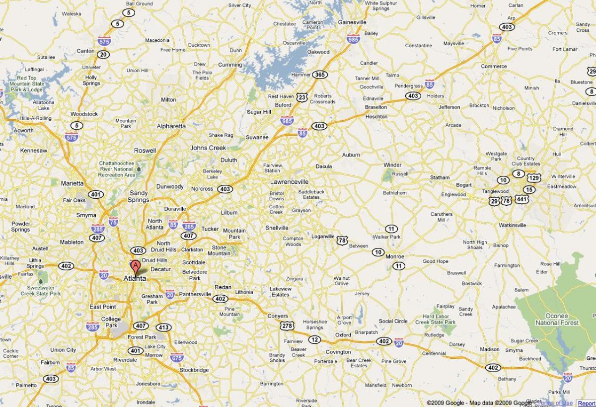 mapa de Atlanta (ga