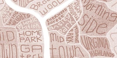Mapa d'Atlanta àrea metropolitana