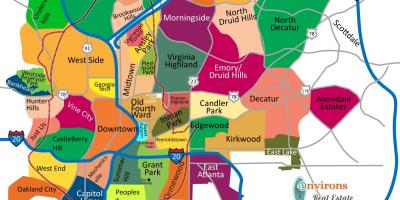Mapa d'Atlanta barris