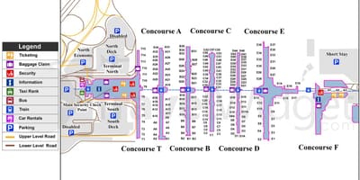 Mapa de Hartsfield Jackson aeroport